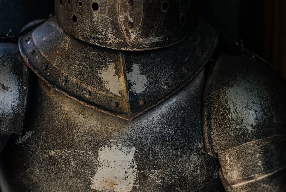 details of a medieval knight armor