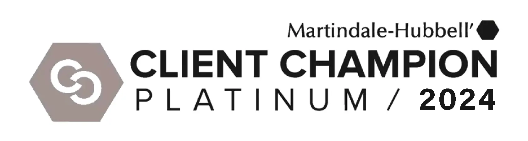 Martindale Hubbell Client Champion Platinum 2024 Award